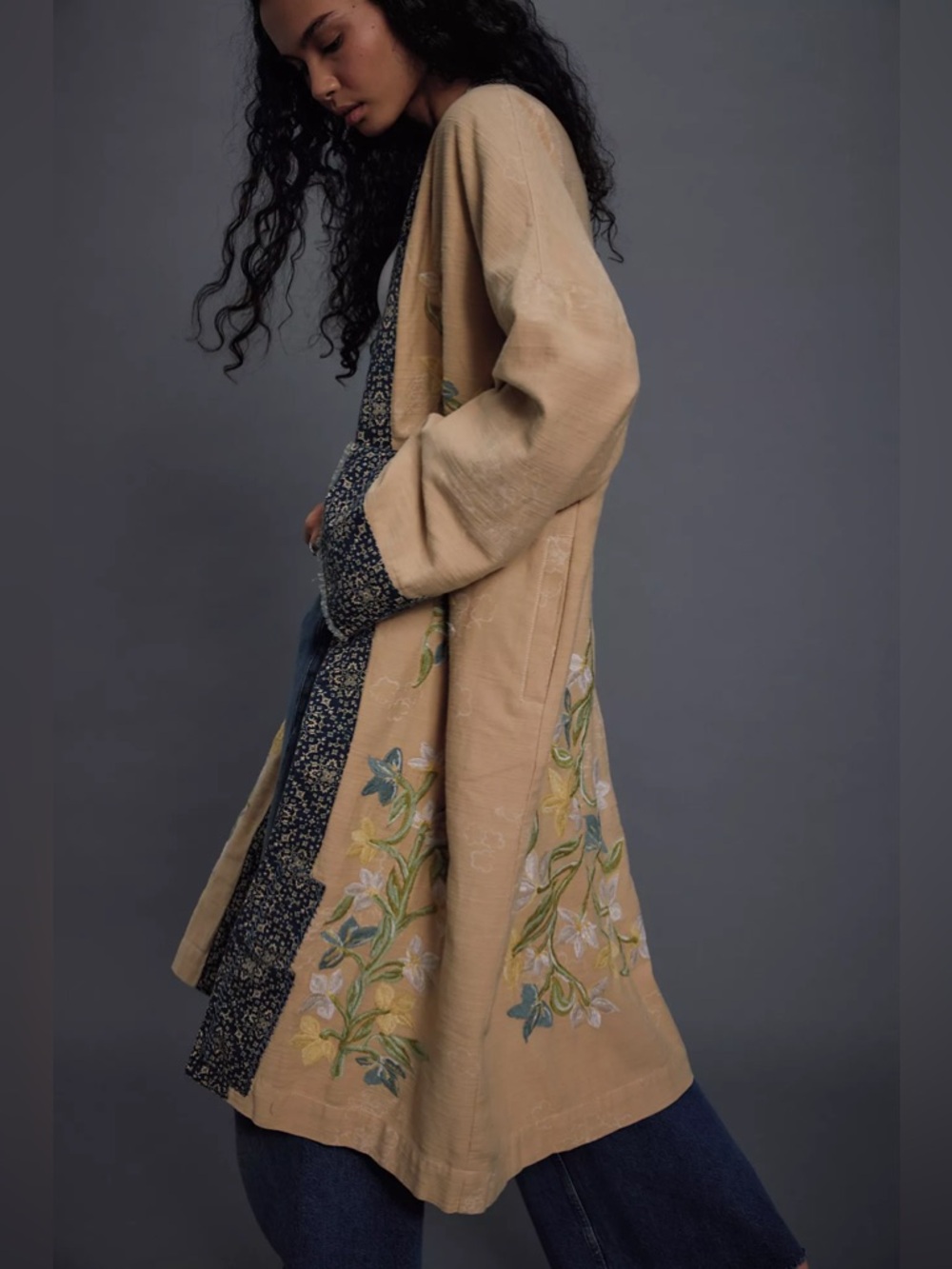 NWT Free People Henlow Embroidered Floral Duster Kimono - Picture 2 of 6